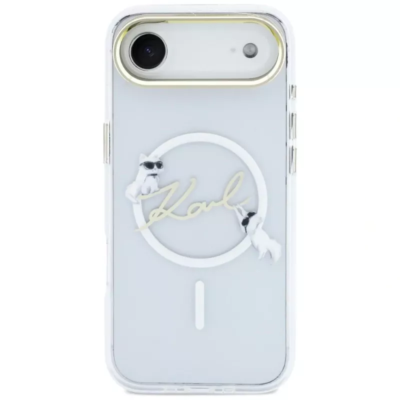 Karl Lagerfeld IML Choupettes KarlScript Logo Funda MagSafe para iPhone Air, transparente