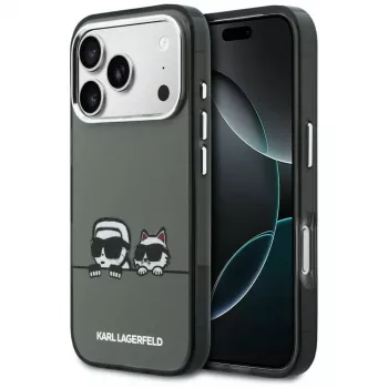 KARL LAGERFELD IML Karl & Choupette Peekaboo Logo Funda MagSafe para iPhone 17 Pro Max, negra