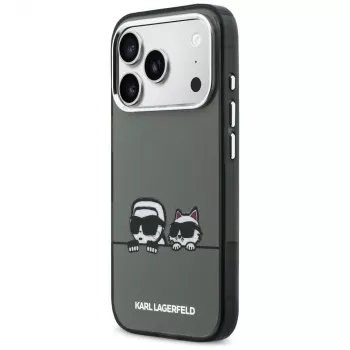 KARL LAGERFELD IML Karl & Choupette Peekaboo Logo Funda MagSafe para iPhone 17 Pro Max, negra