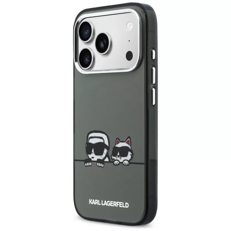 KARL LAGERFELD IML Karl & Choupette Peekaboo Logo Funda MagSafe para iPhone 17 Pro Max, negra