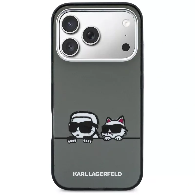 KARL LAGERFELD IML Karl & Choupette Peekaboo Logo Funda MagSafe para iPhone 17 Pro Max, negra