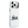 KARL LAGERFELD IML Karl & Choupette Peekaboo Logo Funda MagSafe para Apple iPhone 17 Pro, blanca