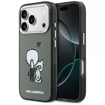 KARL LAGERFELD Karl & Choupette Back Funda MagSafe para iPhone 17 Pro Max, negra