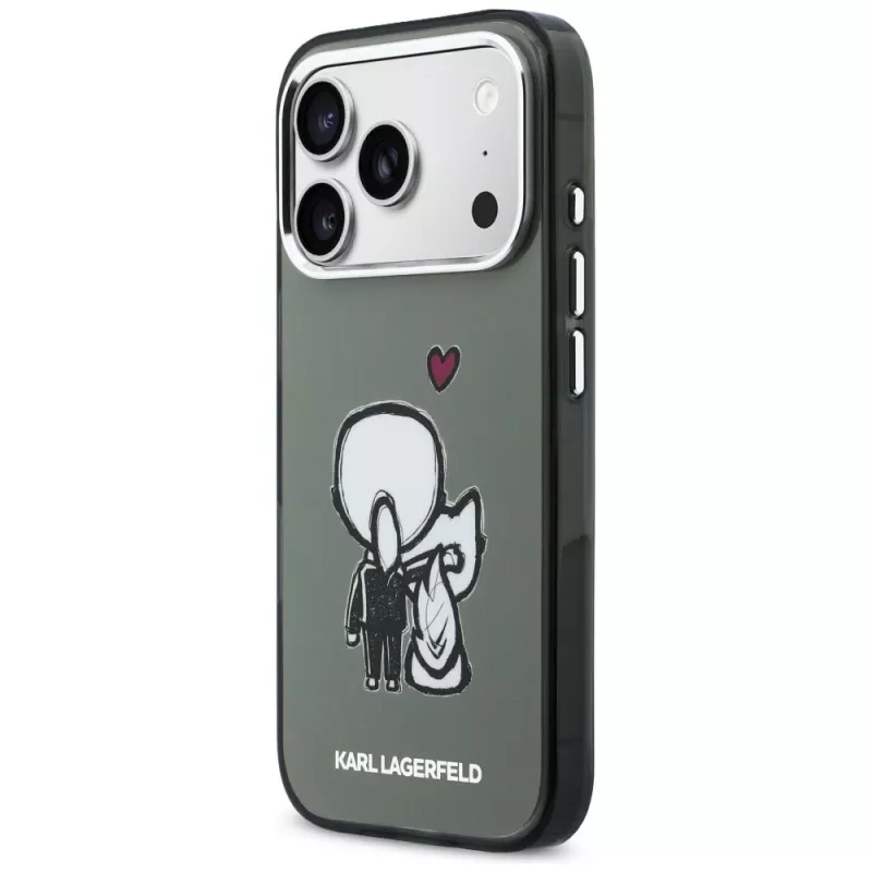 KARL LAGERFELD Karl & Choupette Back Funda MagSafe para iPhone 17 Pro Max, negra