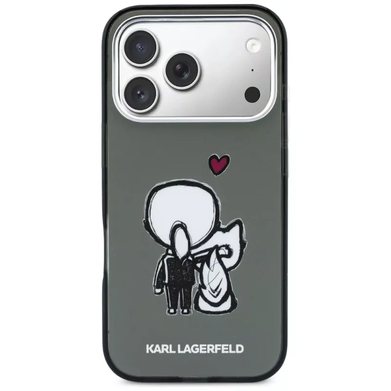KARL LAGERFELD Karl & Choupette Back Funda MagSafe para iPhone 17 Pro Max, negra