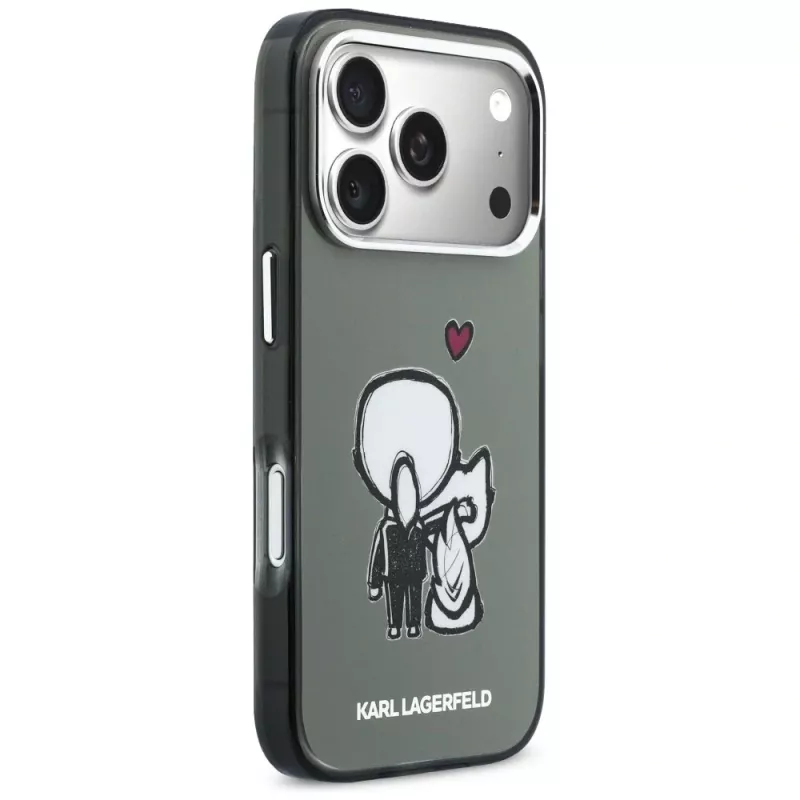 KARL LAGERFELD Karl & Choupette Back Funda MagSafe para iPhone 17 Pro Max, negra