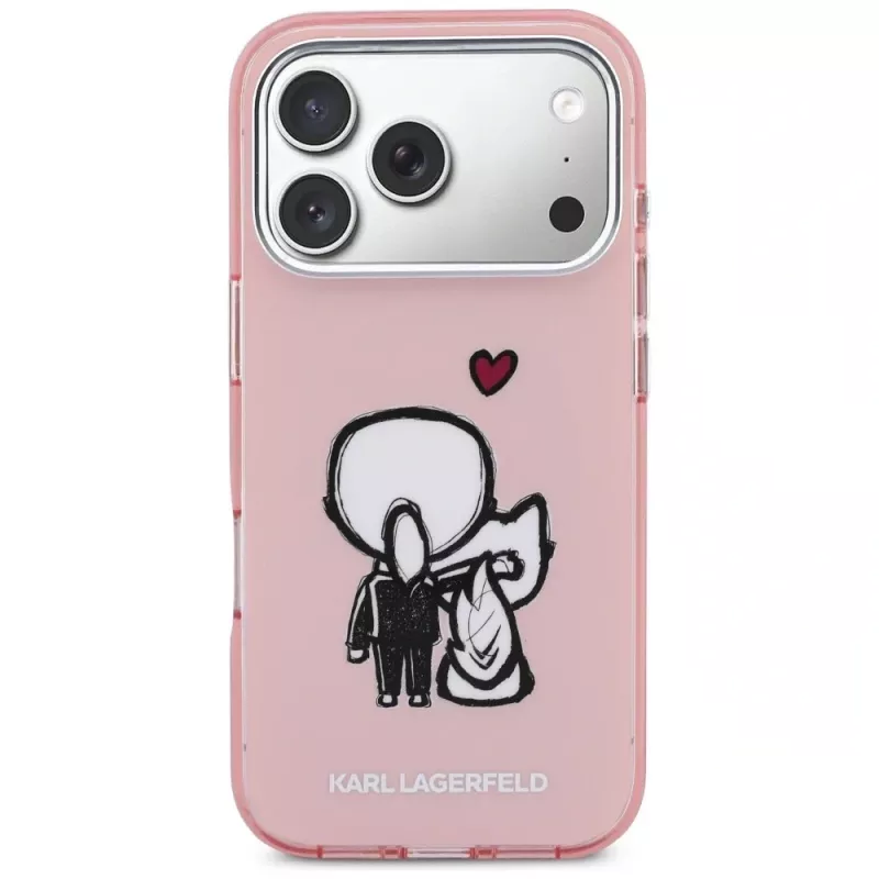 KARL LAGERFELD Karl & Choupette Back Funda MagSafe para iPhone 17 Pro, rosa