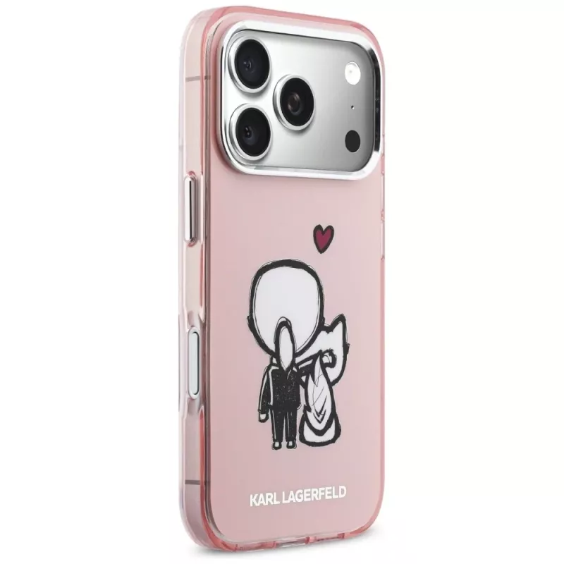 KARL LAGERFELD Karl & Choupette Back Funda MagSafe para iPhone 17 Pro, rosa