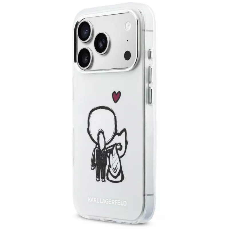 Karl Lagerfeld Karl & Choupette Back Funda MagSafe para iPhone 17 Pro, transparente