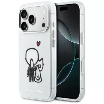 Karl Lagerfeld Karl & Choupette Back Funda MagSafe para iPhone 17 Pro Max, transparente