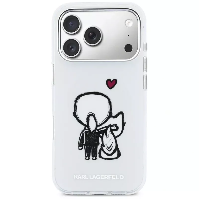 Karl Lagerfeld Karl & Choupette Back Funda MagSafe para iPhone 17 Pro Max, transparente