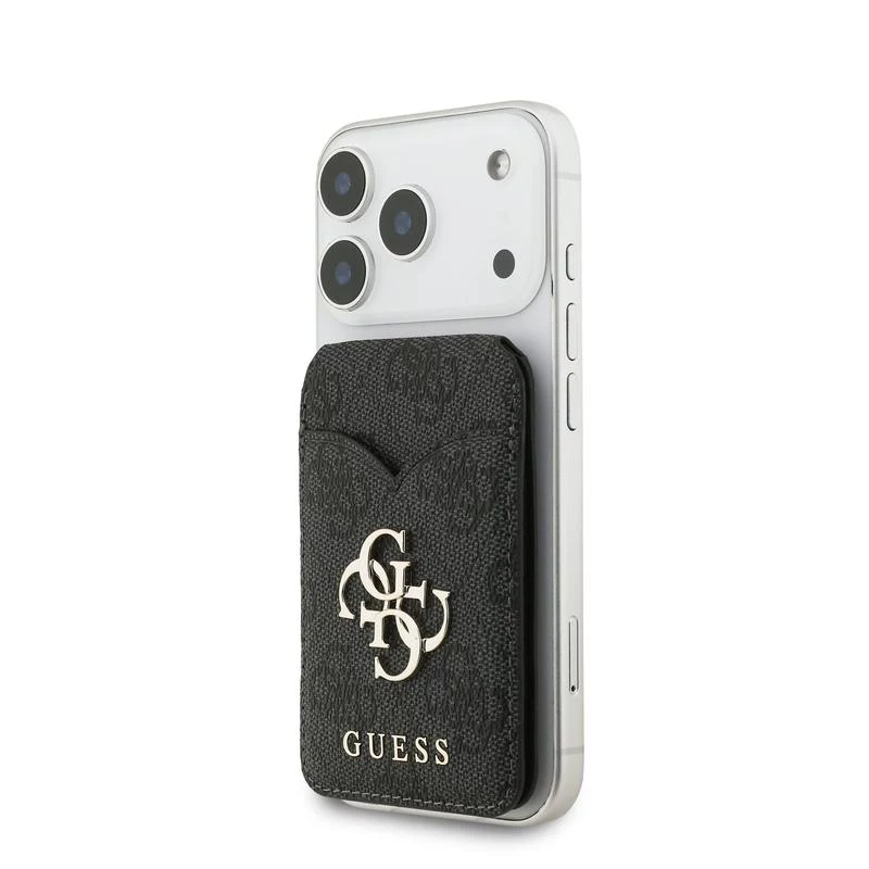 Cartera MagSafe Guess 4G Stand & Mirror con espejo, negro