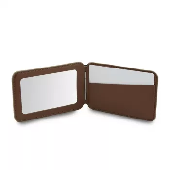 Cartera MagSafe Guess 4G Stand & Mirror con espejo, marrón