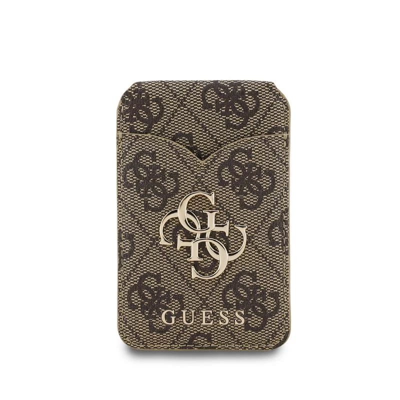 Cartera MagSafe Guess 4G Stand & Mirror con espejo, marrón