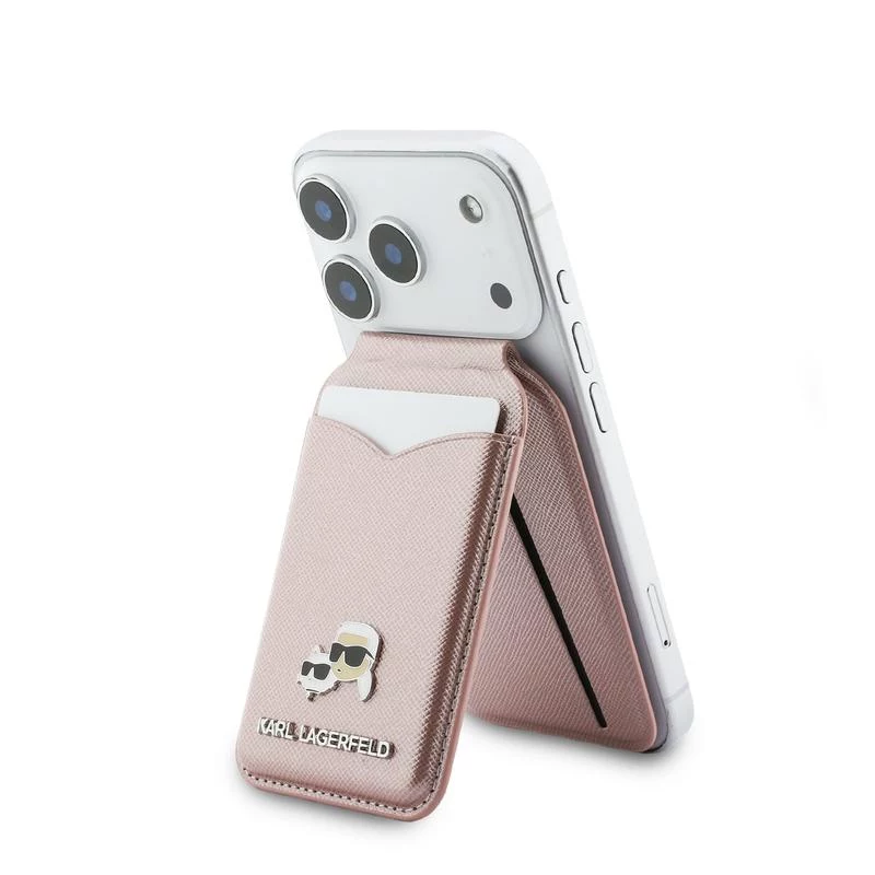 Karl Lagerfeld Stand Mirror Monedero MagSafe rosa