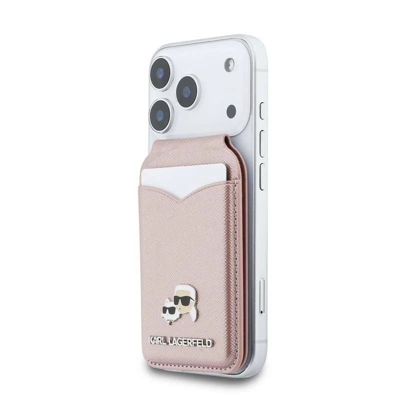 Karl Lagerfeld Stand Mirror Monedero MagSafe rosa