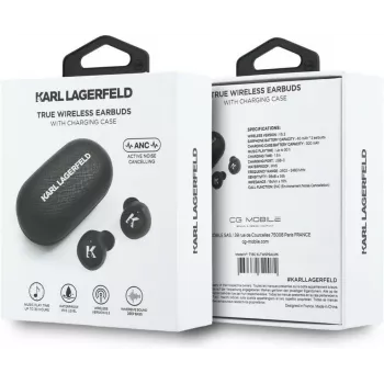 Karl Lagerfeld Saffiano Logo ENC Auriculares TWS negros