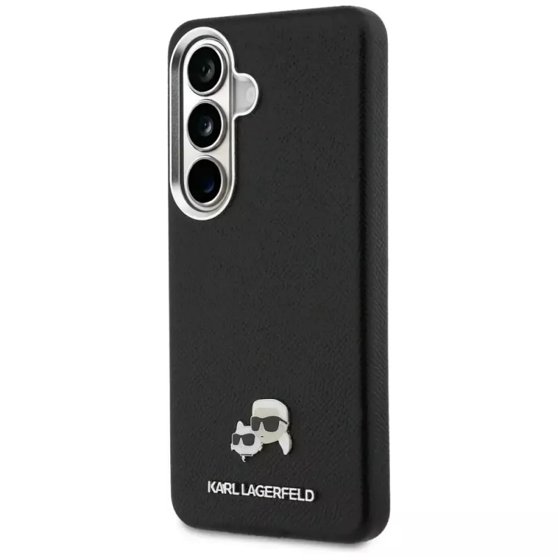 Karl Lagerfeld Saffiano KC Metal Logo Funda MagSafe para Samsung Galaxy S26, negra