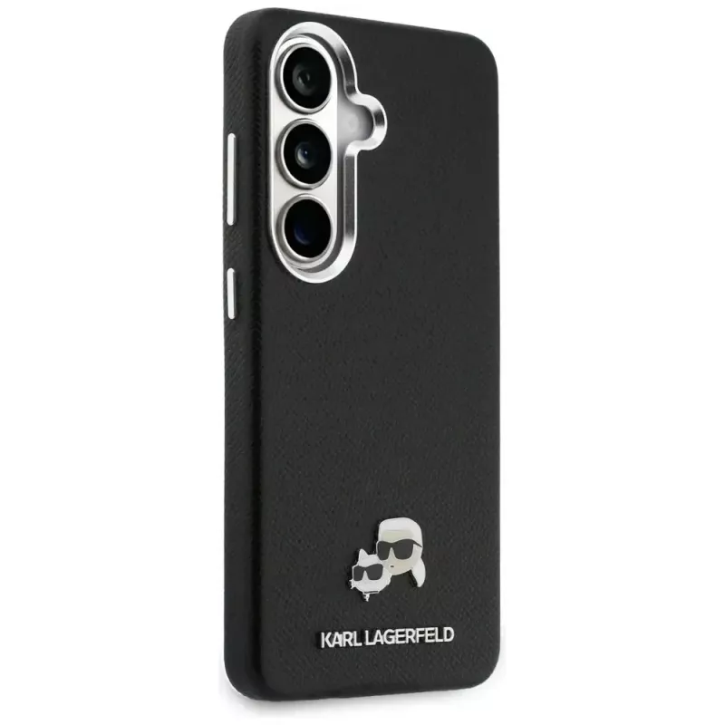 Karl Lagerfeld Saffiano KC Metal Logo Funda MagSafe para Samsung Galaxy S26, negra