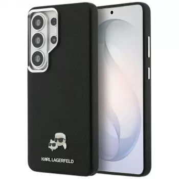 Karl Lagerfeld Saffiano KC Metal Logo Funda MagSafe para Samsung Galaxy S26 Ultra, negra