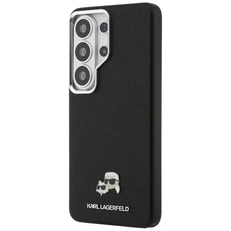 Karl Lagerfeld Saffiano KC Metal Logo Funda MagSafe para Samsung Galaxy S26 Ultra, negra