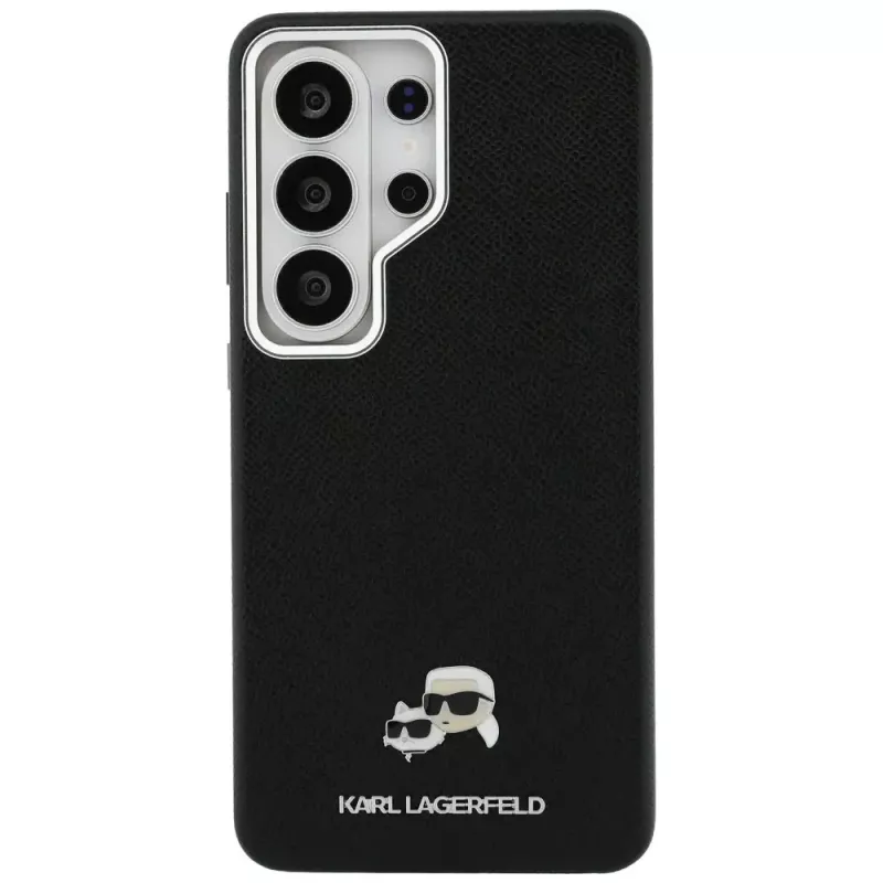 Karl Lagerfeld Saffiano KC Metal Logo Funda MagSafe para Samsung Galaxy S26 Ultra, negra