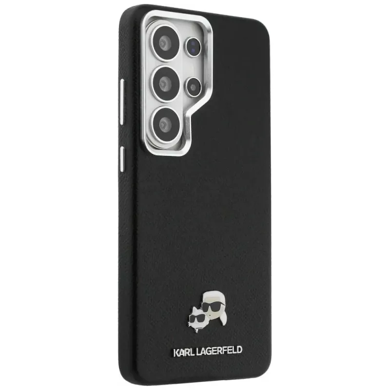 Karl Lagerfeld Saffiano KC Metal Logo Funda MagSafe para Samsung Galaxy S26 Ultra, negra