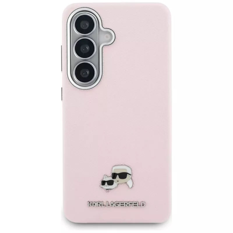 Karl Lagerfeld Saffiano KC Metal Logo Funda MagSafe para Samsung Galaxy S26, rosa