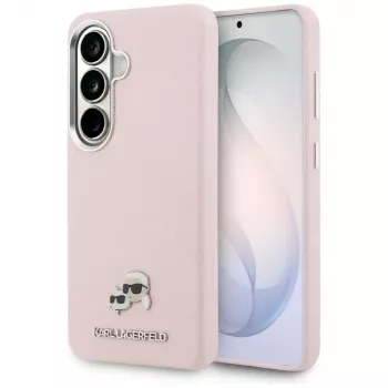 Karl Lagerfeld Saffiano KC Metal Logo Funda MagSafe para Samsung Galaxy S26+, rosa