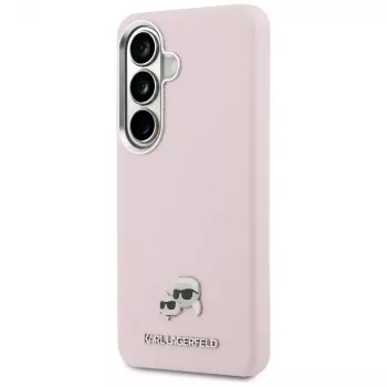 Karl Lagerfeld Saffiano KC Metal Logo Funda MagSafe para Samsung Galaxy S26+, rosa