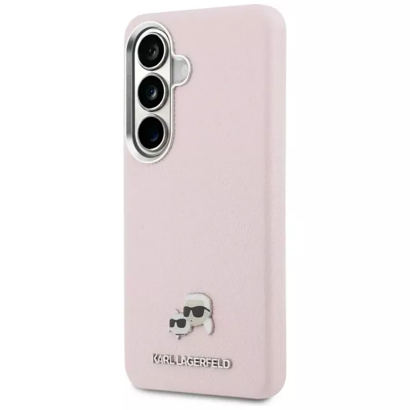Karl Lagerfeld Saffiano KC Metal Logo Funda MagSafe para Samsung Galaxy S26+, rosa