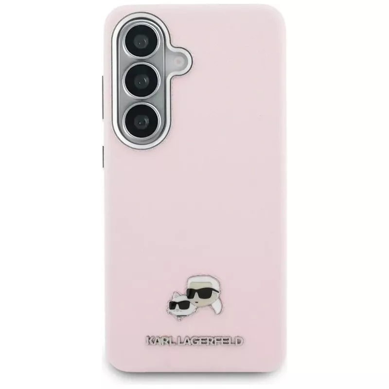 Karl Lagerfeld Saffiano KC Metal Logo Funda MagSafe para Samsung Galaxy S26+, rosa