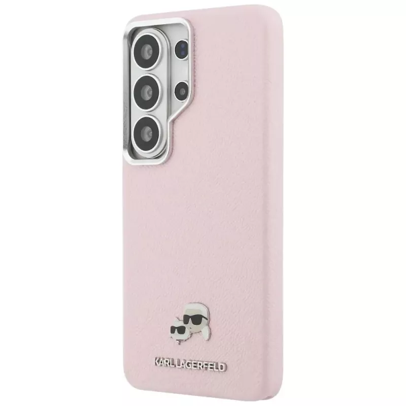 KARL LAGERFELD Saffiano KC Metal Logo Funda MagSafe para Samsung Galaxy S26 Ultra - Rosa