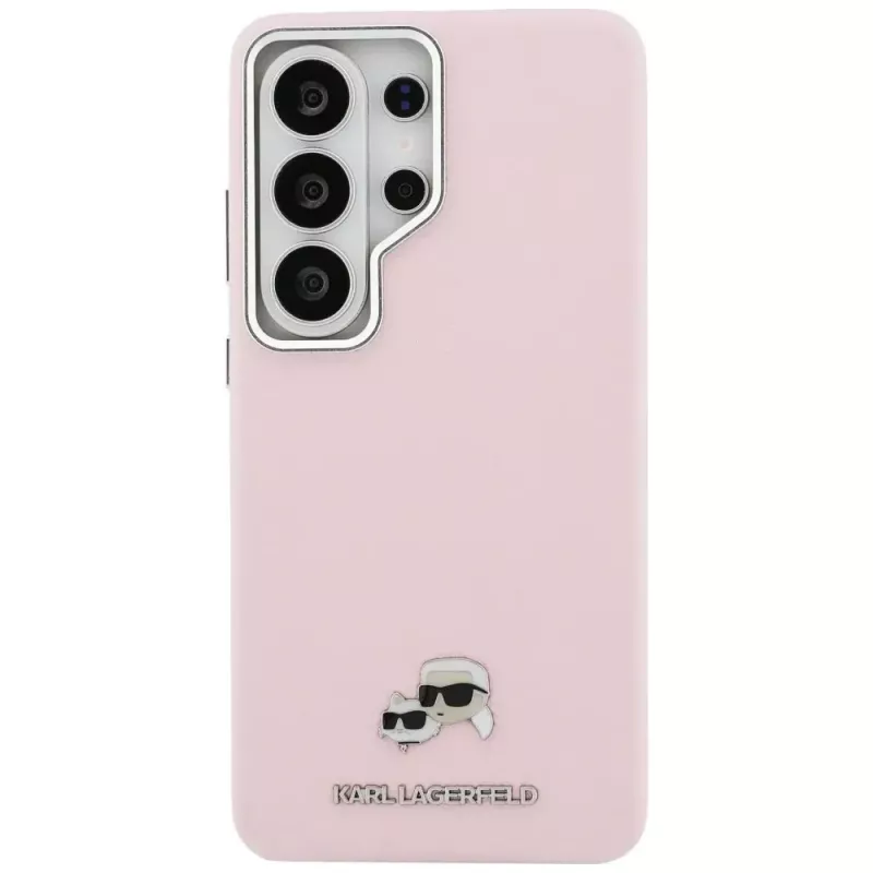 KARL LAGERFELD Saffiano KC Metal Logo Funda MagSafe para Samsung Galaxy S26 Ultra - Rosa