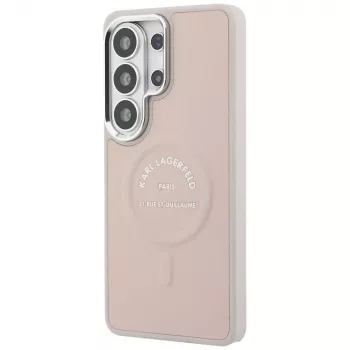 Karl Lagerfeld Funda MagSafe Embossed Ring RSG Logo para Samsung Galaxy S26 Ultra - Rosa