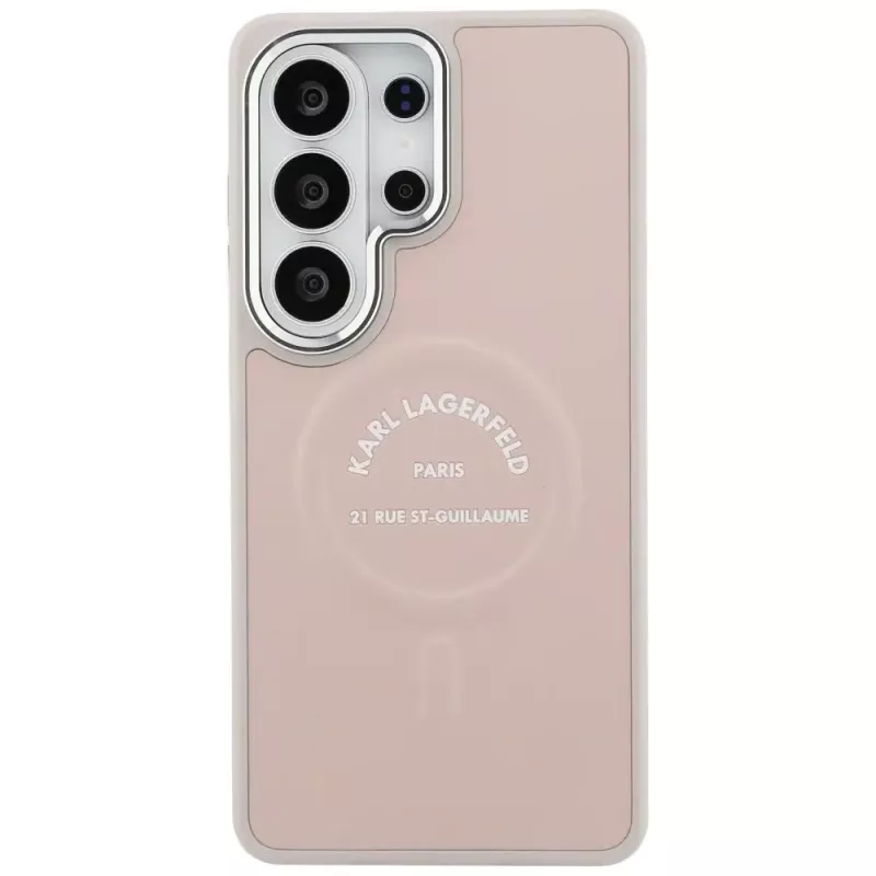 Karl Lagerfeld Funda MagSafe Embossed Ring RSG Logo para Samsung Galaxy S26 Ultra - Rosa