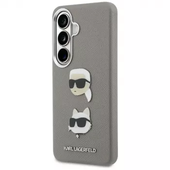 Karl Lagerfeld Funda Metal DoubleHeads Saffiano para Samsung Galaxy S26 Plata