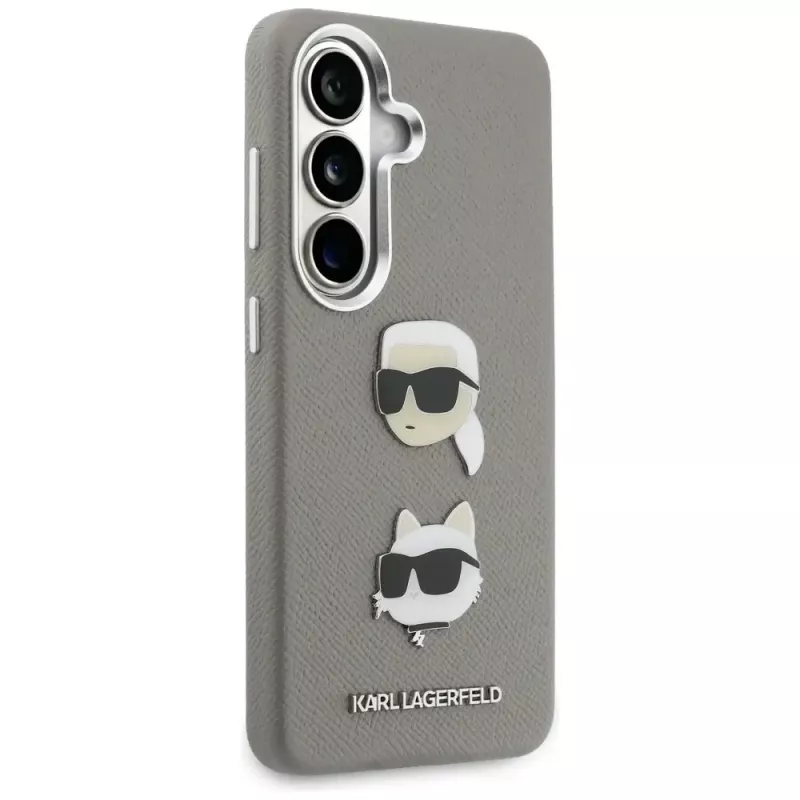 Karl Lagerfeld Funda Metal DoubleHeads Saffiano para Samsung Galaxy S26 Plata