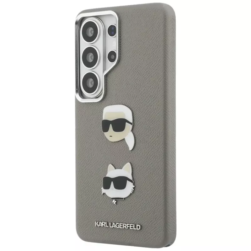 Karl Lagerfeld Funda Metal DoubleHeads Saffiano para Samsung Galaxy S26 Ultra Plata
