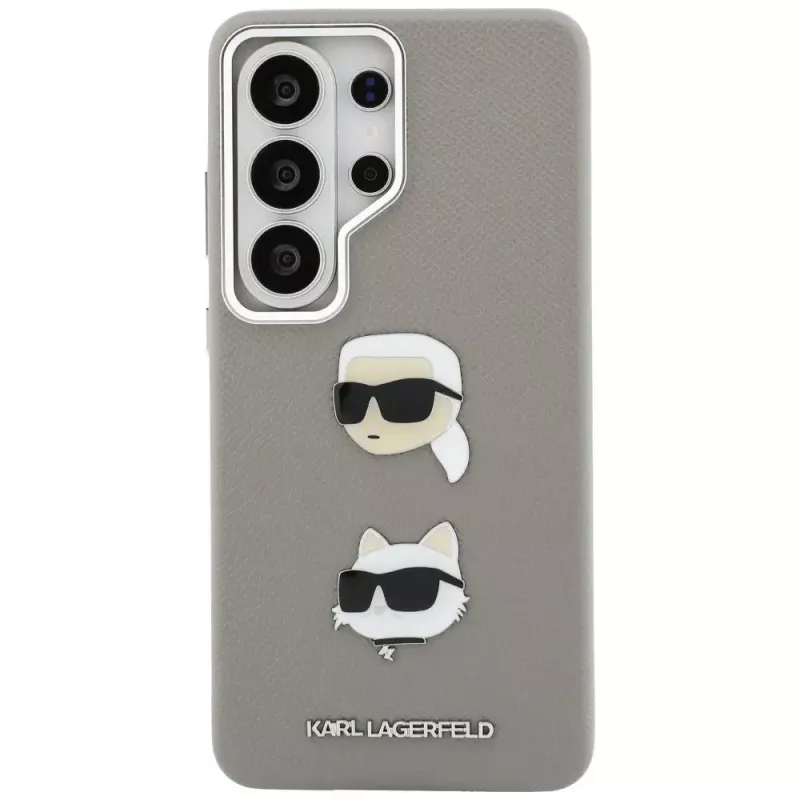 Karl Lagerfeld Funda Metal DoubleHeads Saffiano para Samsung Galaxy S26 Ultra Plata