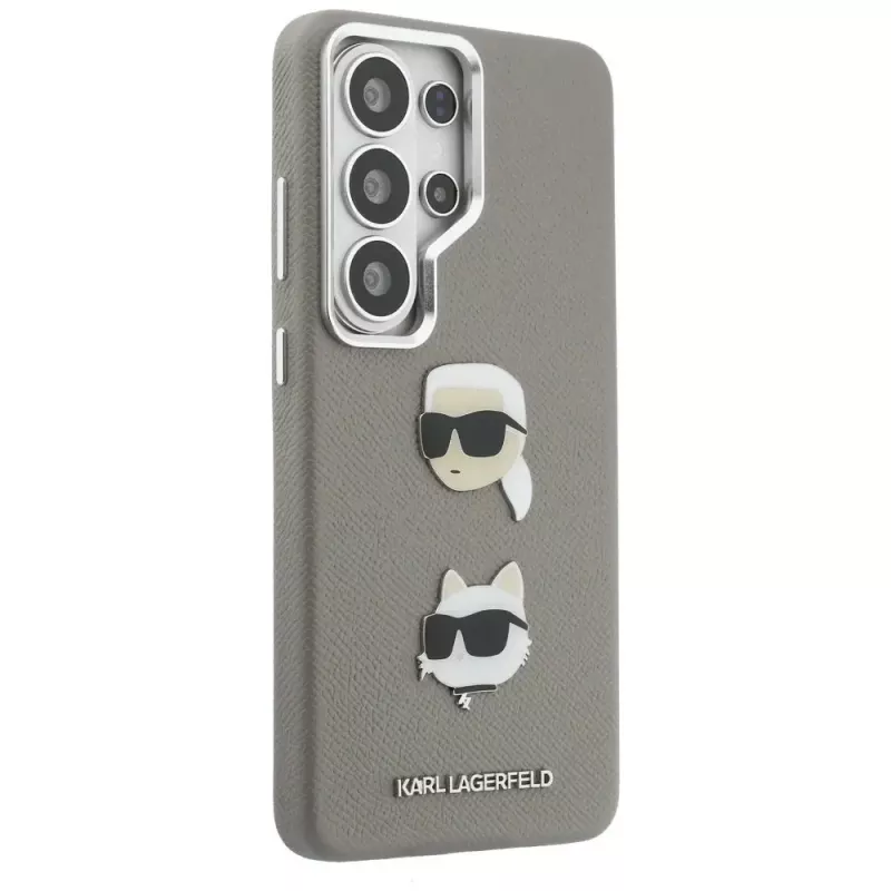 Karl Lagerfeld Funda Metal DoubleHeads Saffiano para Samsung Galaxy S26 Ultra Plata