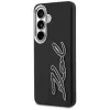 KARL LAGERFELD Funda Grained Signature Metal Resin Logo para Samsung Galaxy S26, Negra