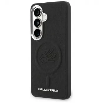 KARL LAGERFELD Funda MagSafe Embossed Ring Initials para Samsung Galaxy S26, Negra