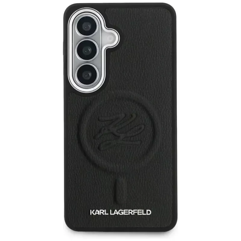 KARL LAGERFELD Funda MagSafe Embossed Ring Initials para Samsung Galaxy S26, Negra