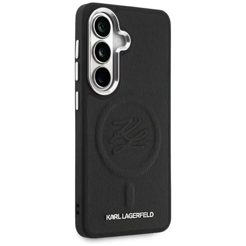 KARL LAGERFELD Funda MagSafe Embossed Ring Initials para Samsung Galaxy S26, Negra