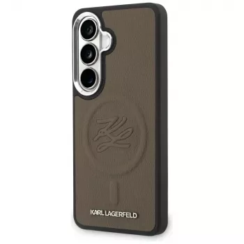 Karl Lagerfeld Funda MagSafe Embossed Ring Initials para Samsung Galaxy S26, Marrón
