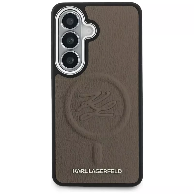 Karl Lagerfeld Funda MagSafe Embossed Ring Initials para Samsung Galaxy S26, Marrón