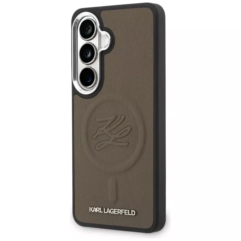KARL LAGERFELD Funda MagSafe Embossed Ring Initials para Samsung Galaxy S26+ Marrón