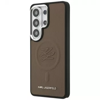 KARL LAGERFELD Funda MagSafe Embossed Ring Initials para Samsung Galaxy S26 Ultra, Marrón