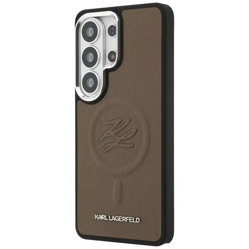 KARL LAGERFELD Funda MagSafe Embossed Ring Initials para Samsung Galaxy S26 Ultra, Marrón